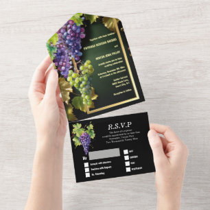 Uvas de vinho, uvas de vinhas, ouro elegante