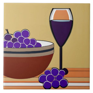 Uvas e vinho em Maroon e Tan