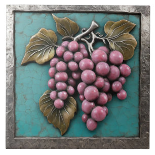 Uvas esculpidas em arte de metal