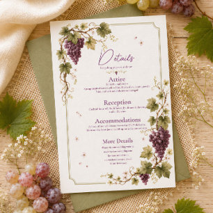 Uvas Roxas de Vinha Detalhes Verdes Elegantes Cart