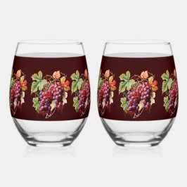Uvas Vermelhas Roxas Vinhas Borgonha Fundo