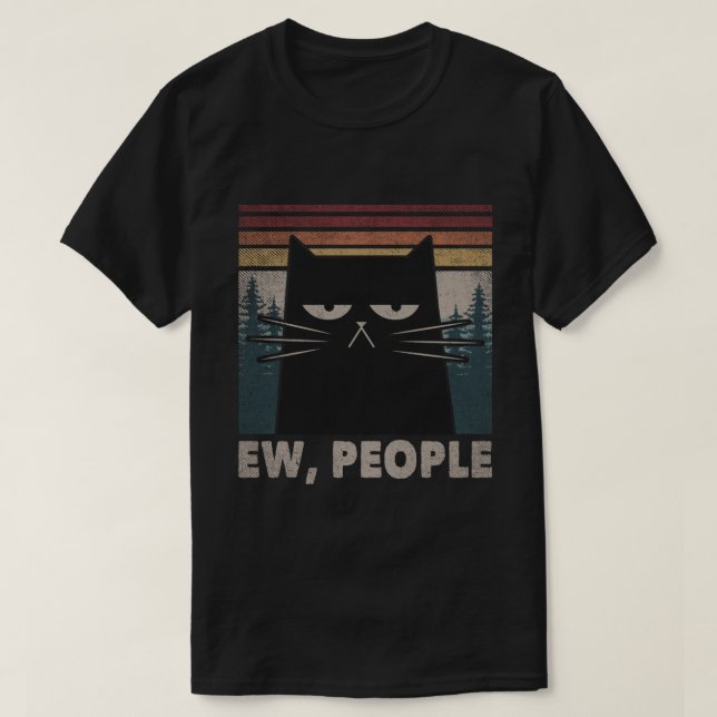 Uw Pessoas Engraçadas Camisa Introduzida De Gato P (Frente do Design)