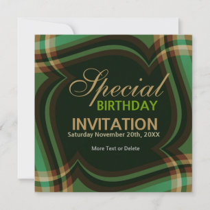 v2. Convite Dourado Verde à Praça Tartan