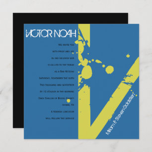 V Convite Bat Mitzvah para Bar de Coleção Inicial