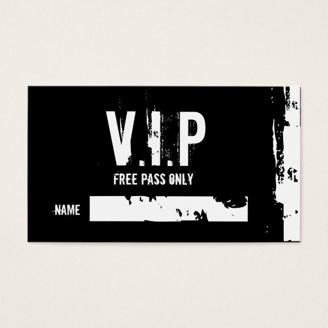 V.I.P, I, I, FREE PASS SOMENTE, NOME, _, _ (Frente)