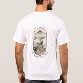 "Vá com o Fluxo" Camiseta Cênica Inspirada no Japã