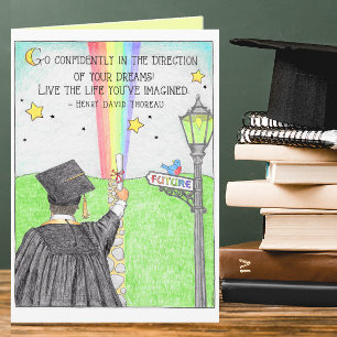 Vá Confiantemente Com O Cartão De Graduação Do