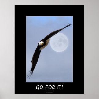 "VÁ EM FRENTE!" Poster de Arte da Águia Motivacion