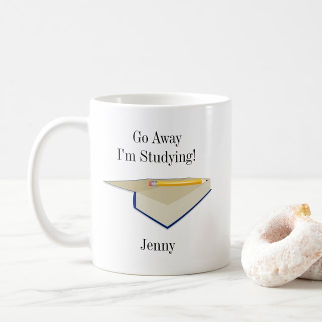 Vá embora Estou Estudando Caneca de Café (Com Donut)