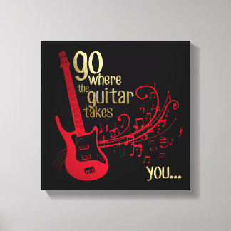 Vá onde a guitarra te leva.... Canvas Art