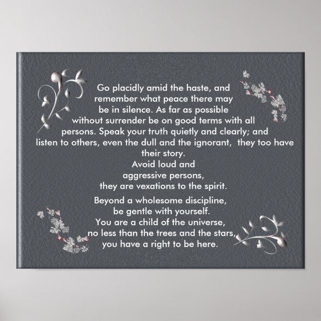 Vá placidamente entre a pressa - impressão de arte (Frente)