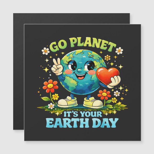 Vá Planeta É o Seu Dia da Terra verde (Frente/Verso)