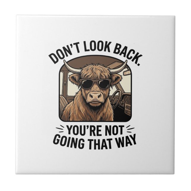 Vaca Alta Funny Não Olhe Para Trás Retro (Frente)