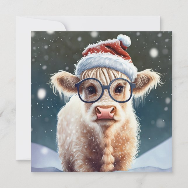 Vaca Bela Em Terra Alta Na Neve (Frente)