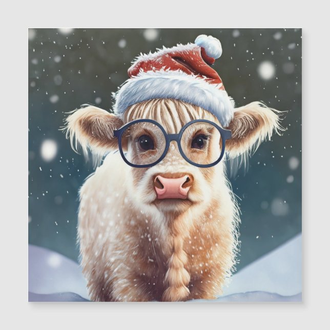 Vaca Bela Em Terra Alta Na Neve (Frente)