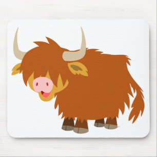 Vaca bonito Mousepad das montanhas dos desenhos