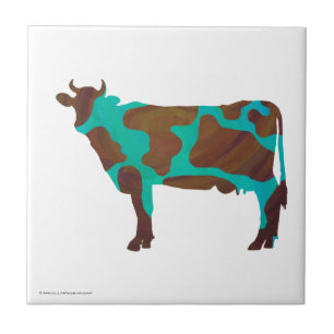Vaca Brown e Teal Silhouette
