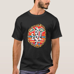 Vaca Camiseta Cacto Pintado Vaca Retro