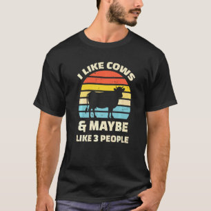 Vaca Camiseta Eu Gosto de Vacas & Talvez 3 Pessoas
