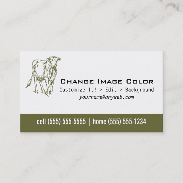 Vaca - cartão de assunto pessoal (Frente)