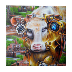 Vaca cibernética Steampunk