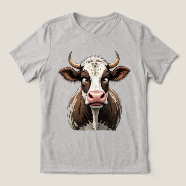 Vaca Cômica Com Escrita Divertida na Testa (Design frontal)