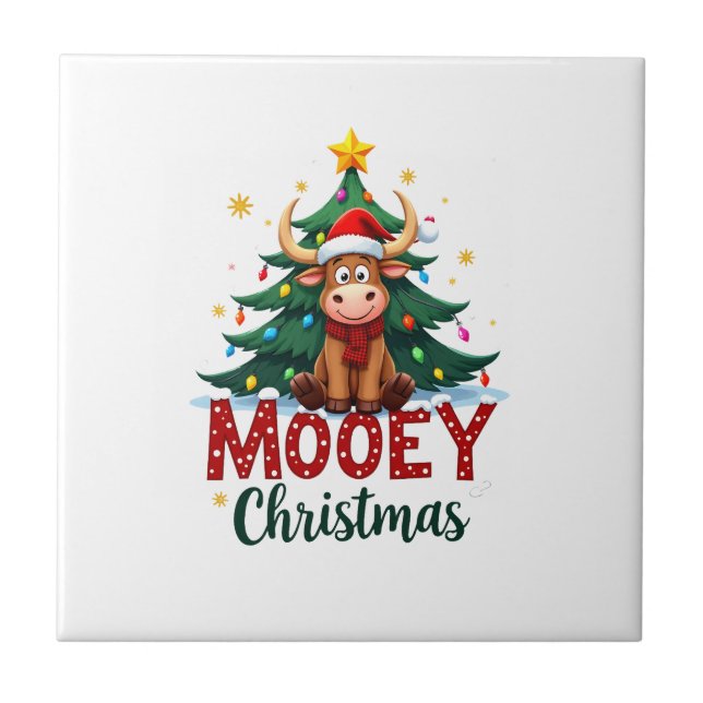 Vaca das Terras Altas Bezerra Chapéu de Papai Noel (Frente)