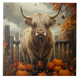Vaca das Terras Altas no Campo de Abóboras