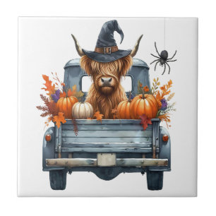Vaca das Terras Altas no Outono do Halloween