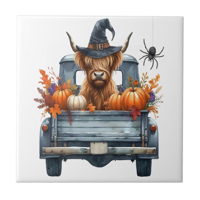 Vaca das Terras Altas no Outono do Halloween (Frente)