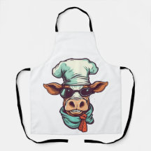 Vaca De Chef Com Óculos Em Fazenda Cuja Espécie De