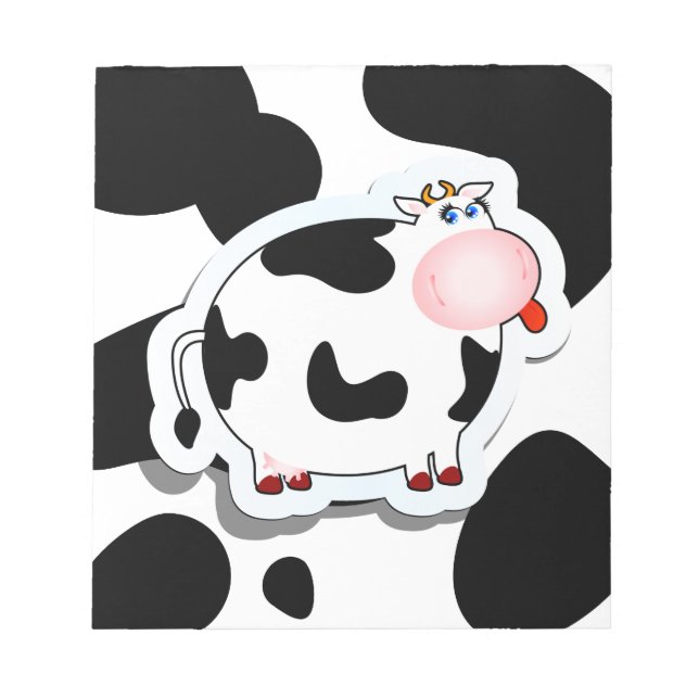 Vaca de desenho animado, bloco de notas (Frente)