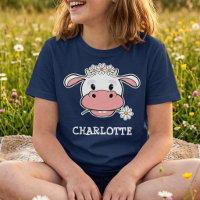 Vaca de desenho animado fofa | Camiseta de animal 