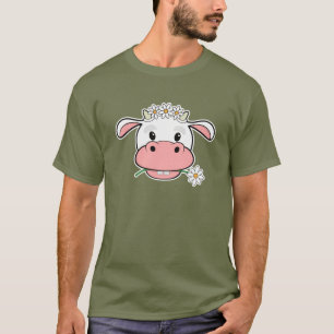 Vaca de desenho animado fofa Camiseta de animal