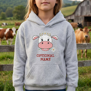 Vaca de desenho animado fofa Camisola com capuz