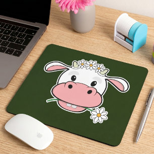 Vaca de desenho animado fofa Mouse Pad de Animal