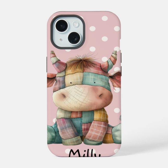 Vaca de Patchwork de Pastel Whimsical Adicionar no (Verso)