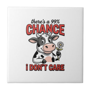 Vaca Engraçada Chance Eu Não Cuido Vintage