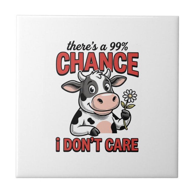 Vaca Engraçada Chance Eu Não Cuido Vintage (Frente)