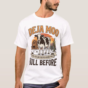 Vaca engraçada Deja Moo camisa western vintage des