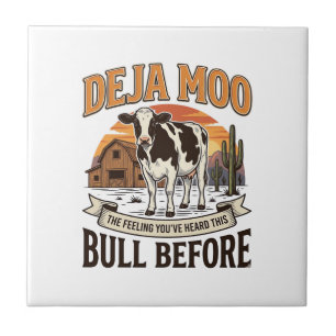 Vaca engraçada Deja Moo desenho de camisa western
