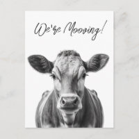 Vaca Engraçada Estamos Movendo Anúncio em Moviment