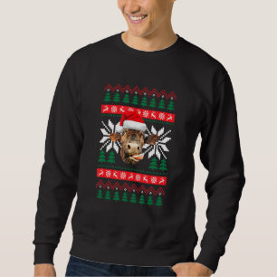 Vaca Feia De Natal Estilo De Suéter Santa Hat Faze