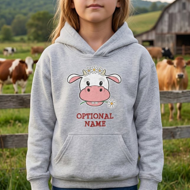 Vaca Fofa com Coroa de Margarida - Nome Personaliz (Criador carregado)