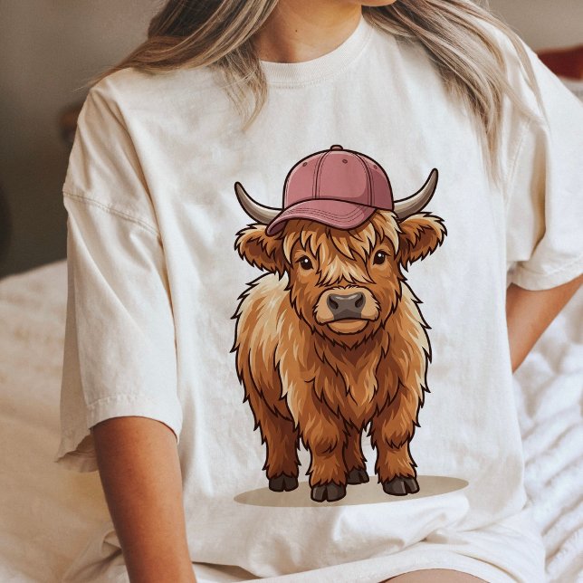 Vaca Fofa das Terras Altas Com Boné de Beisebol Ro (Criador carregado)