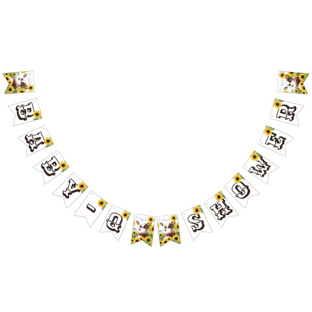 Vaca Girassol Bebê Q Bandeiras de churrasco (Todos)