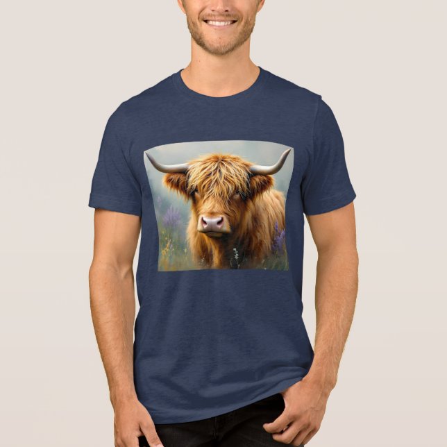 Vaca Highland no Prado Floral Fechar (Frente)