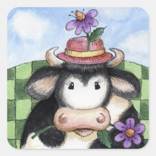 Vaca no chapéu - etiquetas