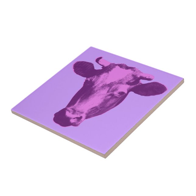 Vaca Pop Art Rosa e Roxo (Lateral)