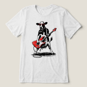 Vaca Rockstar Legal Tocando Guitarra Elétrica Verm